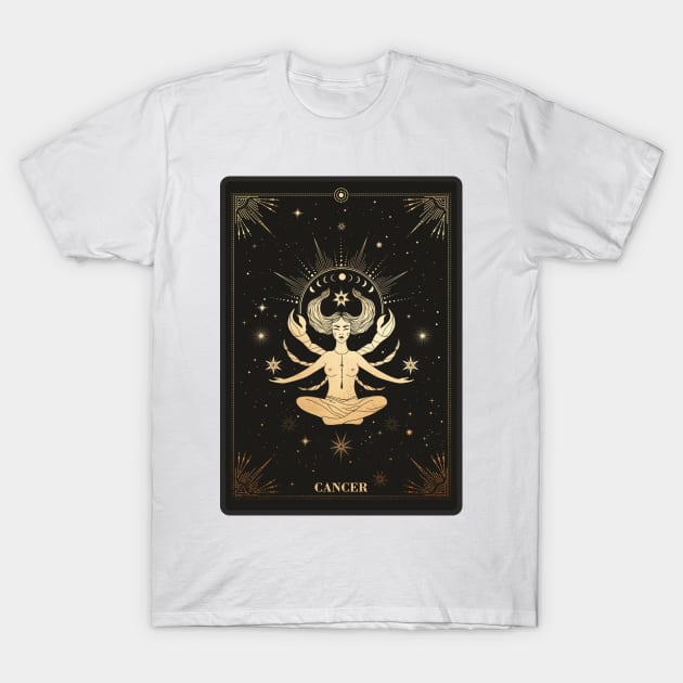 Cancer Zodiac Sign Metallic T-Shirt by Noveltiko